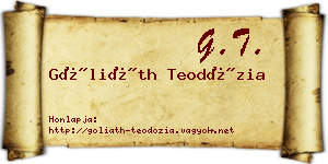 Góliáth Teodózia névjegykártya